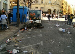 Servicio de limpieza viaria en Fallas