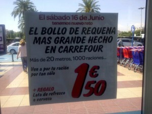 Cartel anunciando el reto del bollo de Requena