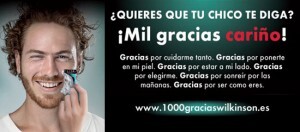 Cartel de la campaña con el hombre Wilkinson