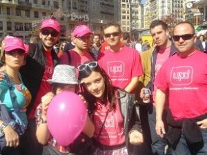 Militantes de upyd en una mascleta de las Fallas pasadas