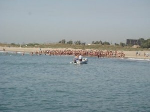 Imagen de la travesía a Pinedo de hace tres años