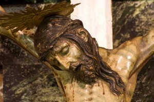 La faz del crucificado verdadero antes de la restauración/clavarios