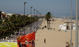 Vista general de la playa del Cabanyal.