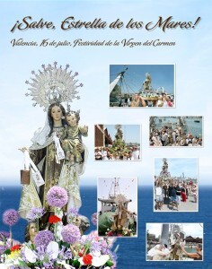 Imagen de la Virgen del Carmen de la iglesia de El Grao que preside los actos en el puerto/fotos:manolo guallart