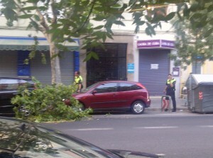 Dos agentes de la Policía Local acudieron hasta el lugar de los hechos/vlcciudad Dos agentes de la Policía Local acudieron hasta el lugar de los hechos/vlcciudad