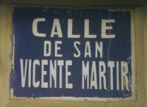 Rotulo de la calle San Vicente Mártir/calleshistóricas