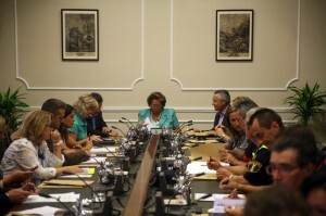 La alcaldesa, Rita Barberá, presidió la reunión de la Junta de Protección Civil/josé sapena La alcaldesa, Rita Barberá, presidió la reunión de la Junta de Protección Civil/josé sapena