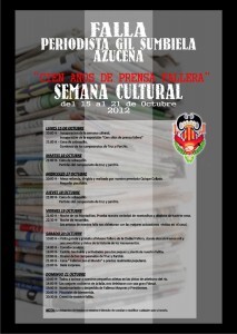 Cartel de la semana cultural de la falla Periodista Gil Sumbiela