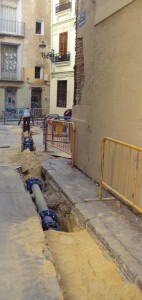 Obras de saneamiento en la plaza del Ángel/aytovlc