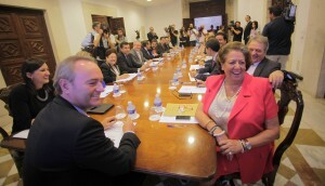 El presidente Alberto Fabra y la alcaldesa de Valencia, Rita Barberá, en la reunión celebrada hoy/ayto. vlc El presidente Alberto Fabra y la alcaldesa de Valencia, Rita Barberá, en la reunión celebrada hoy/ayto. vlc