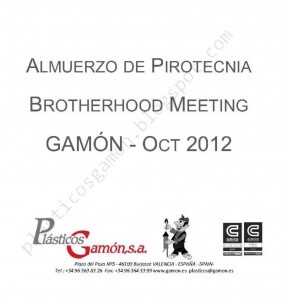 Invitación oficial a la comida de confraternidad de Gamón con los pirotécnicos/gamón