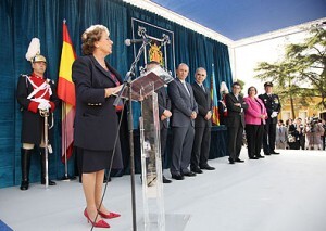 La alcaldesa en el día de la Policía Local de 2009 cuando anunció el inicio de las obras del centro de seguridad/ayto.vlc