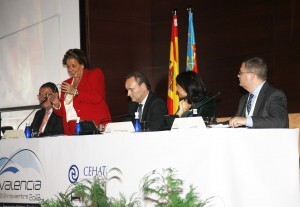 La alcaldesa durante su parlamento a los hoteleros de toda España/ayto vlc