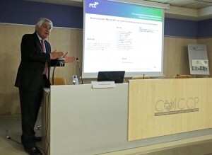 Avelino Acero, director general de FCC Construcción, en la charla/colegio ingenieros