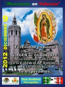 Cartel diseñado para anunciar los actos a la Virgen de Guadalupe