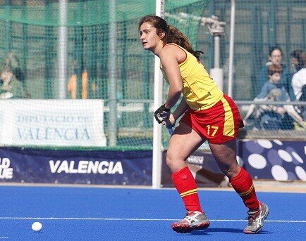 Una de las jugadoras de la selección española que mañana jugará para intentar la clasificación ante Bielorrusia/fhcv