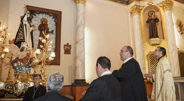 La imagen de San Vicente descansó en este lugar de la capilla. Foto: Isaac Ferrera