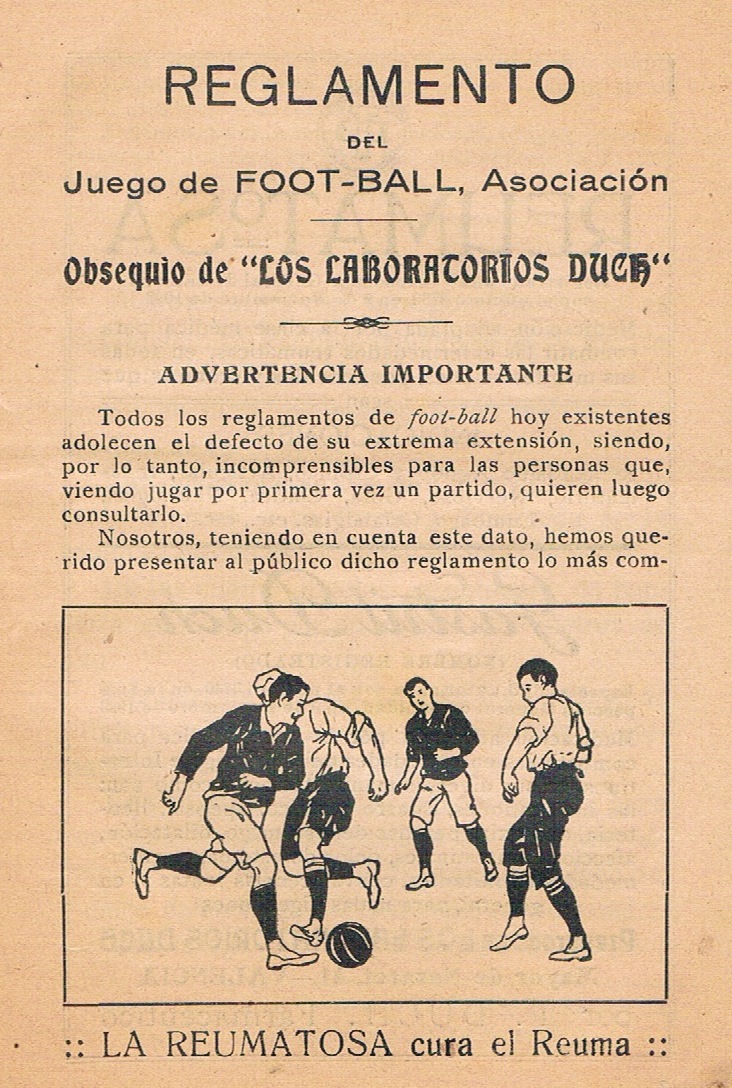 Reglamento foot-ball, ca. 1915-20. Foto: Archivo privado de Rafael Solaz