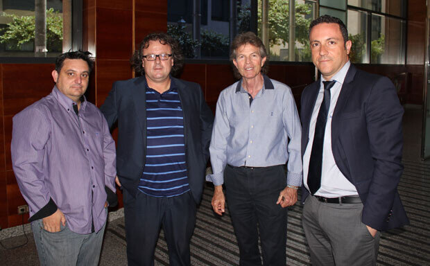 Rafael Blanquer, con Manuel Furió y José Antonio Garzón, de VLC Ciudad, y Carlos García Pamblanco, director de marketing del Hotel ABBA Acteón, patrocinador de esta sección.