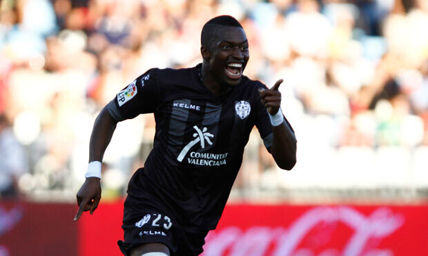 Diop celebra el gol del empate. Foto: Levante UD