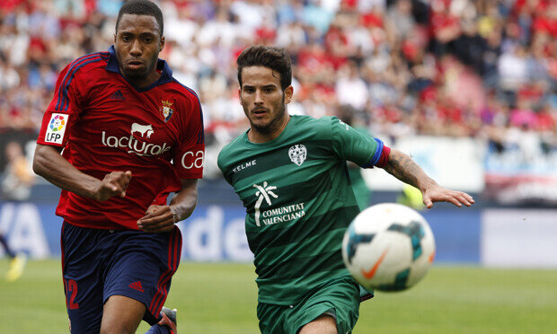 Rubén recibió el penalti que hizo posible la victoria granota. Foto: Jorge Ramírez / Levante UD