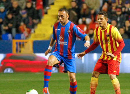 El Zhar, autor del gol granota. Foto: Jorge Ramírez / Levante UD