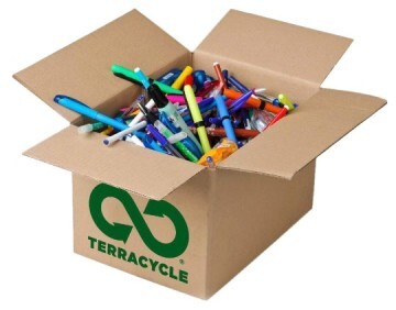 Todos los materiales de escritura podrán ser reciclado, convirtiéndoles en objetos como estuches papeleras o regaderas (TerraCycle)