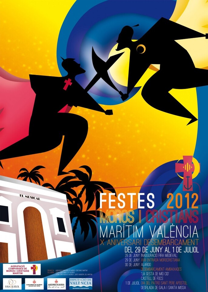 Cartel oficial de la Agrupación de moros y cristianos Marítimo 2012
