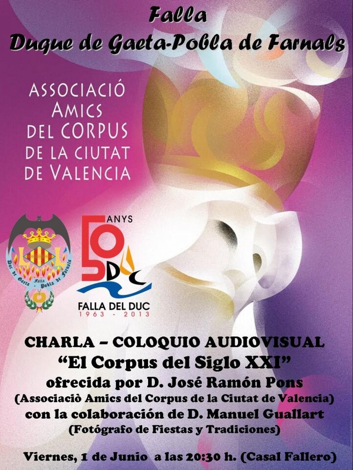 Cartel anunciador de la charla sobre el Corpus
