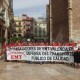 Trabajadores de la EMT durante una protesta en el centro de la ciudad