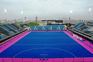El Riverbank Arena que ha tomado ejemplo del color del campo del polideportivo del Betero El Riverbank Arena que ha tomado ejemplo del color del campo del polideportivo del Betero