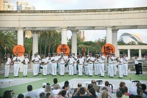 La banda de cornetas y tambores Mare Nostrum en una de sus participaciones en el certamen de la Feria de Julio/eoselblog
