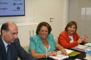 El presidente de ADIF, la alcaldesa de Valencia y la consellera de Infraestructuras/ayto. vlc