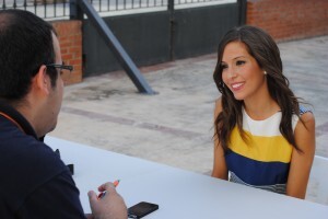 Patricia Marset, durante la entrevista en el patio exterior de la Junta Central Fallera/Sergio Blanco Patricia Marset, durante la entrevista en el patio exterior de la Junta Central Fallera/Sergio Blanco