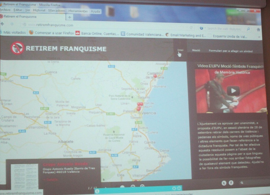 Web para denunciar símbolos franquistas que pone en marcha EU/eu