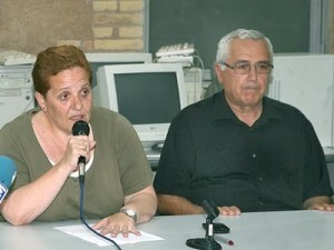 La presidenta de la junta mayor de la Semana Santa Marinera, Begoña Sorolla, y el prior, Juan Pedro Escudero