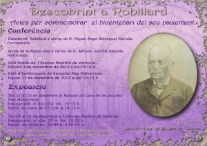 Cartel oficial de los actos dedicados al fundador del barrio de la Malvarrosa/ateneo marítimo