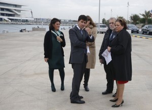 Los representantes en el Consorcio durante la visita a la Marina/ayto vlc
