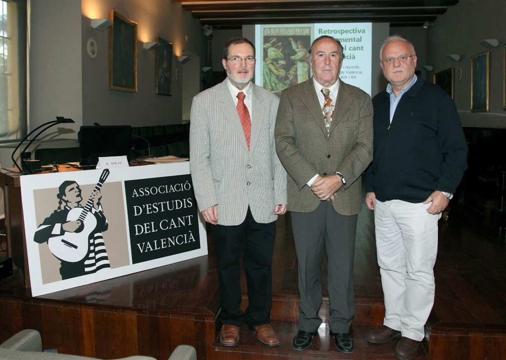 Carles A.Pitarch, Manuel Marzal, presidente de AECV, y Rafael Solaz/manolo guallart