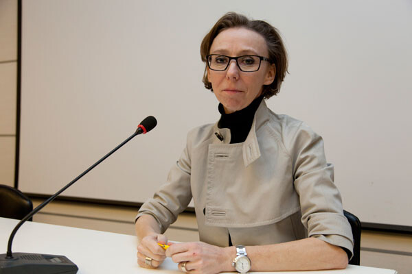 La interiorista Sophie Popelier en un momento de su conferencia en Cevisama 2013