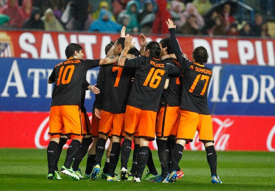 Los valencianistas celebran el gol de Jonas. Foto: @valenciacf Los valencianistas celebran el gol de Jonas. Foto: @valenciacf
