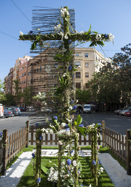 La cruz de Palleter, ya acabada esta mañana. Foto: Isaac Ferrera