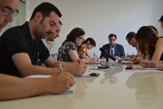 Un momento de la rueda de prensa de José Luis Santa Isabel. Foto: Fecoval / CIVA