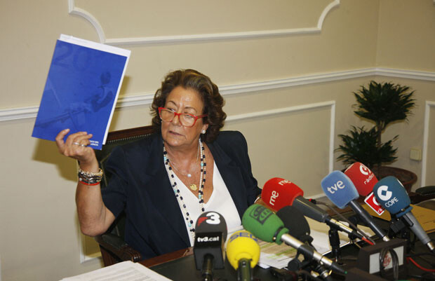 Rita Barberá, en la rueda de prensa posterior a la Junta de Gobierno de hoy viernes. Foto: Ayto. Valencia