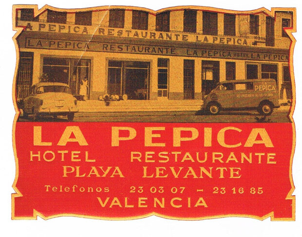 Etiqueta de La Pepica. Años 40. A.P.R.S.