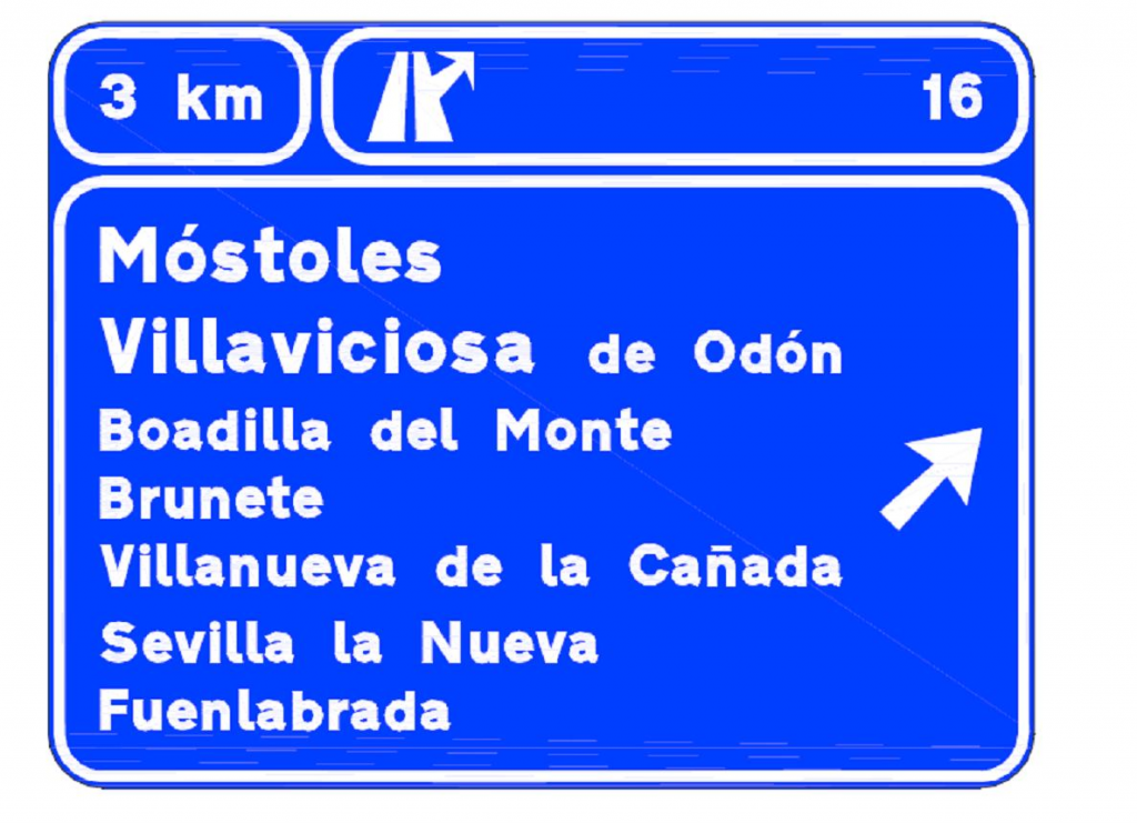 Nuevo cartel ampliando información sobre las poblaciones a las que se accede por una salida