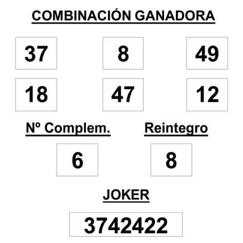 Resultados de la primitiva del jueves 25 de septiembre de 2014