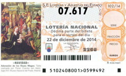 Listado de la Loteria de Navidad Primer cuarto premio vendido en Valencia y Manises 07617