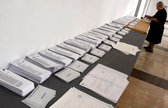 Papeletas de votos.
