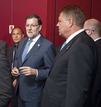 El presidente Rajoy junto al presidente de Rumanía.
